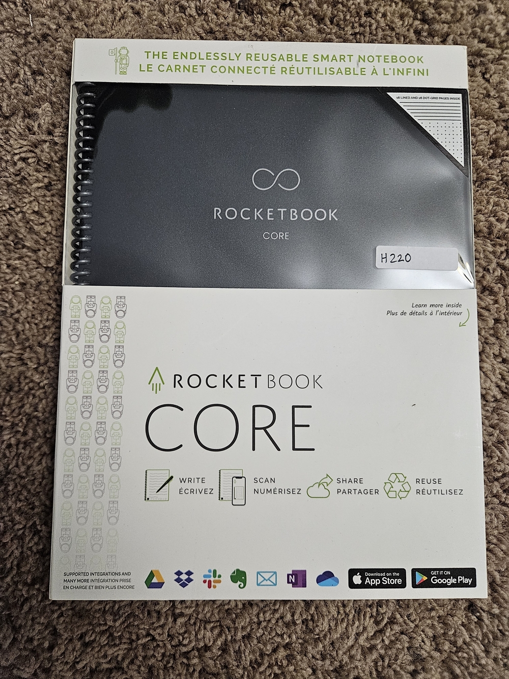 Rocketbook Core Reusable Smart Notebook — Black